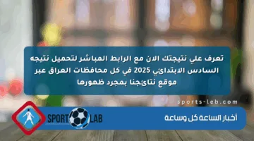 تعرف على نتيجتك الآن مع الرابط المباشر لتحميل نتيجة السادس الابتدائي 2025 في كل محافظات العراق عبر موقع نتائجنا بمجرد ظهورها